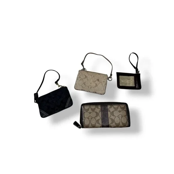 Coach Wallet Wristlet Set Lot Of 4 Y2K Signature Glam - Picture 3 of 5
